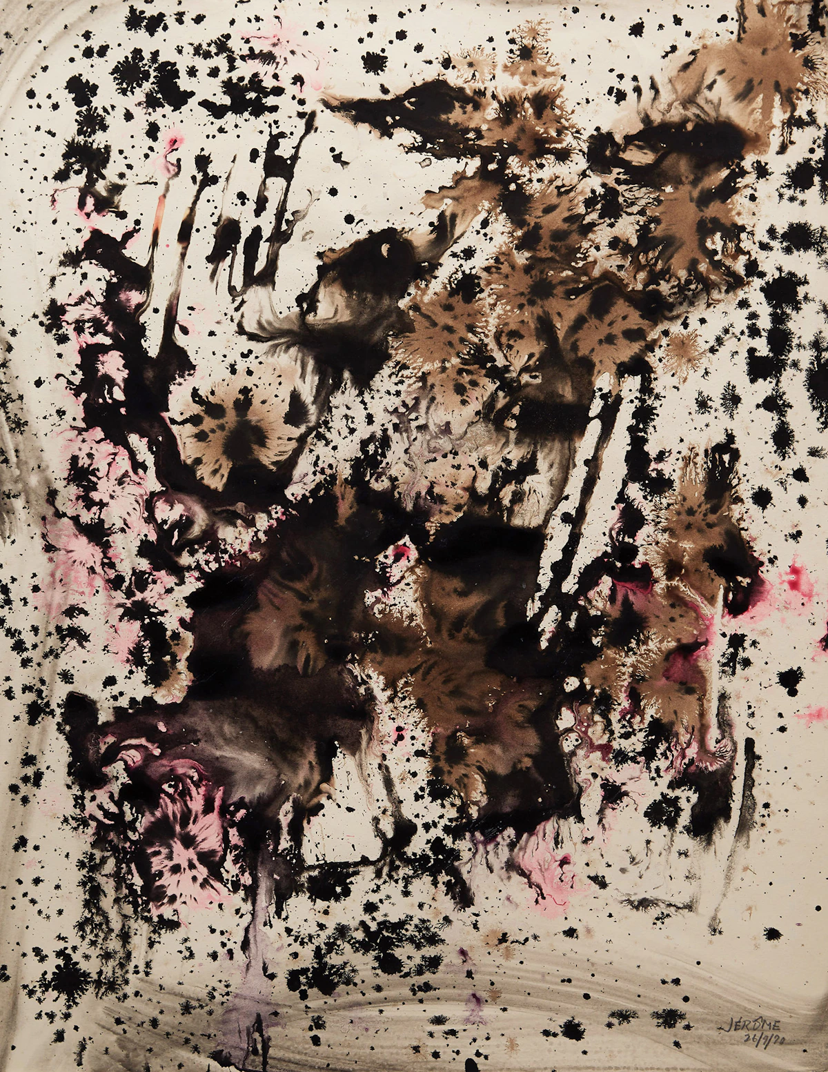 Jean-Paul Jérôme, Untitled Abstraction, mixed media on paper