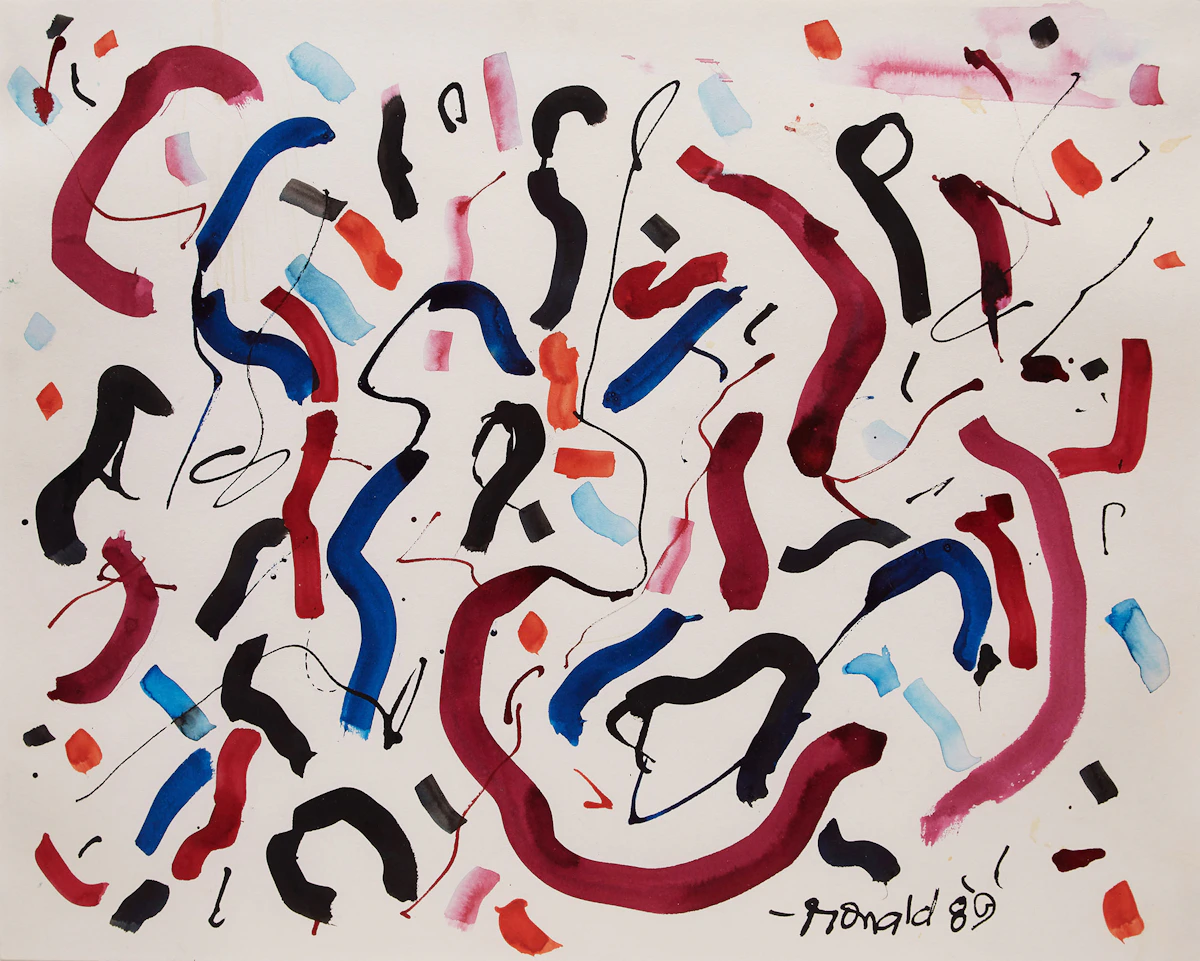 William Ronald, Untitled Abstract, watercolour, 1989