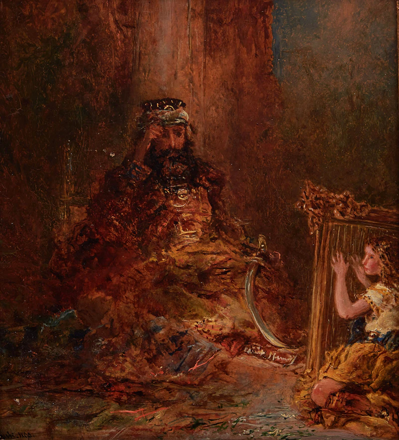 Otto Reinhold Jacobi, Saul and King David, oil on card - view 1