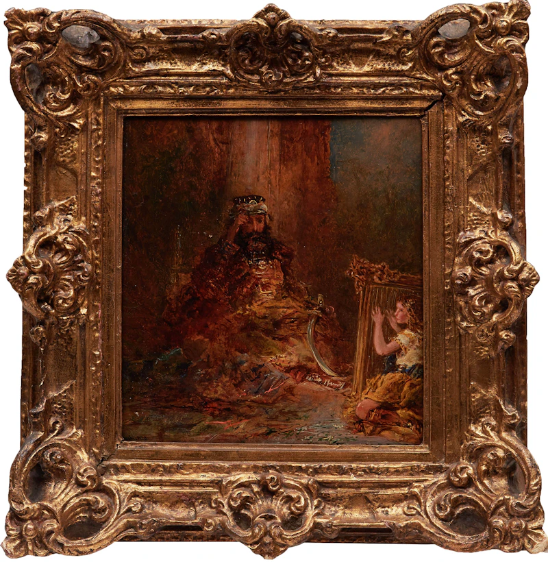 Otto Reinhold Jacobi, Saul and King David, oil on card - view 2