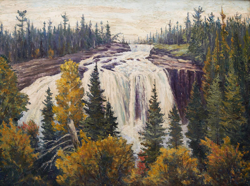 Gordon Edward Pfeiffer, Falls on the Bestiamis River, oil on masonite, 1964 - view 1
