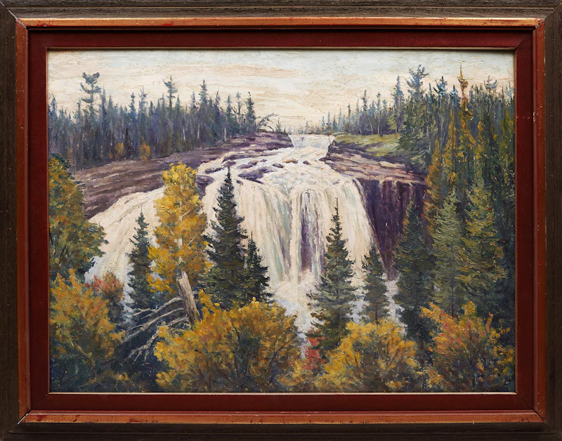 Gordon Edward Pfeiffer, Falls on the Bestiamis River, oil on masonite, 1964 - view 2