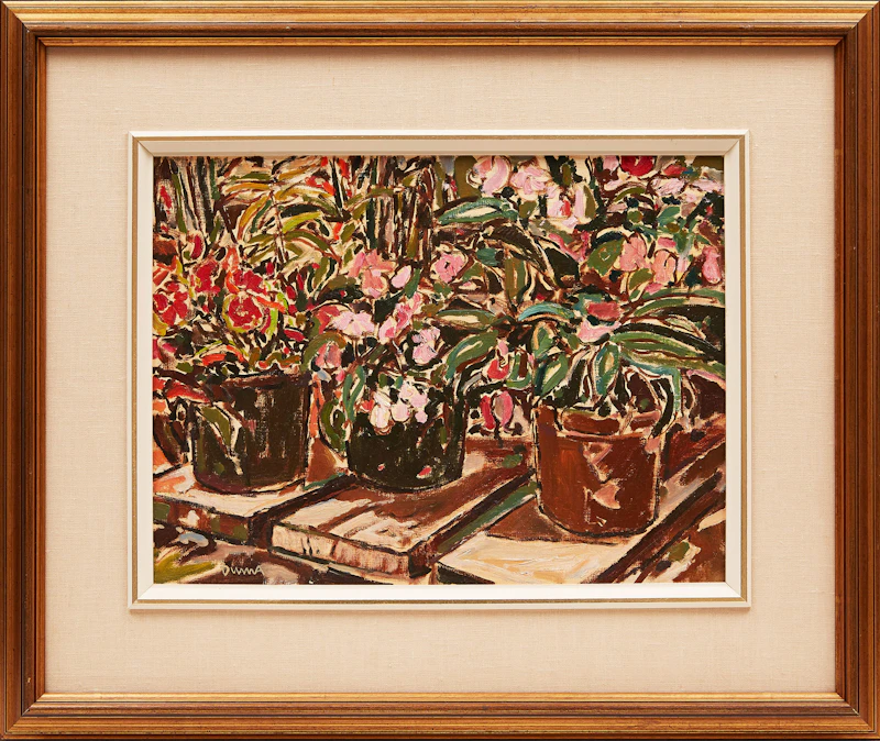 William Duma, At the Greenhouse, oil on canvas board - view 2