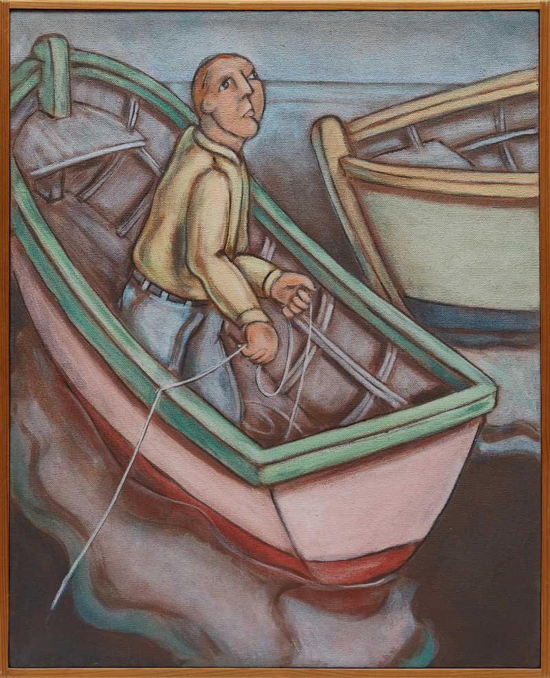 Conrad Furey, Man with Rope, oil on canvas - view 2