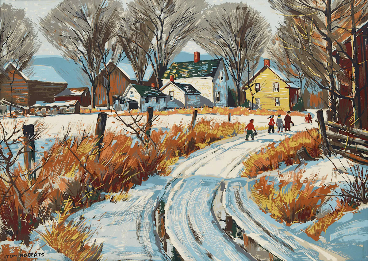 Thomas Keith Roberts, Winter Scene, Sampson-Matthews silkscreen print