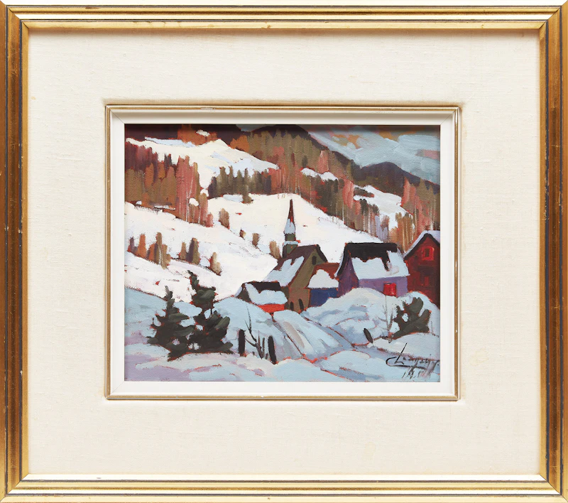 Claude Langevin, Derrière l’Église, oil on canvas - view 2
