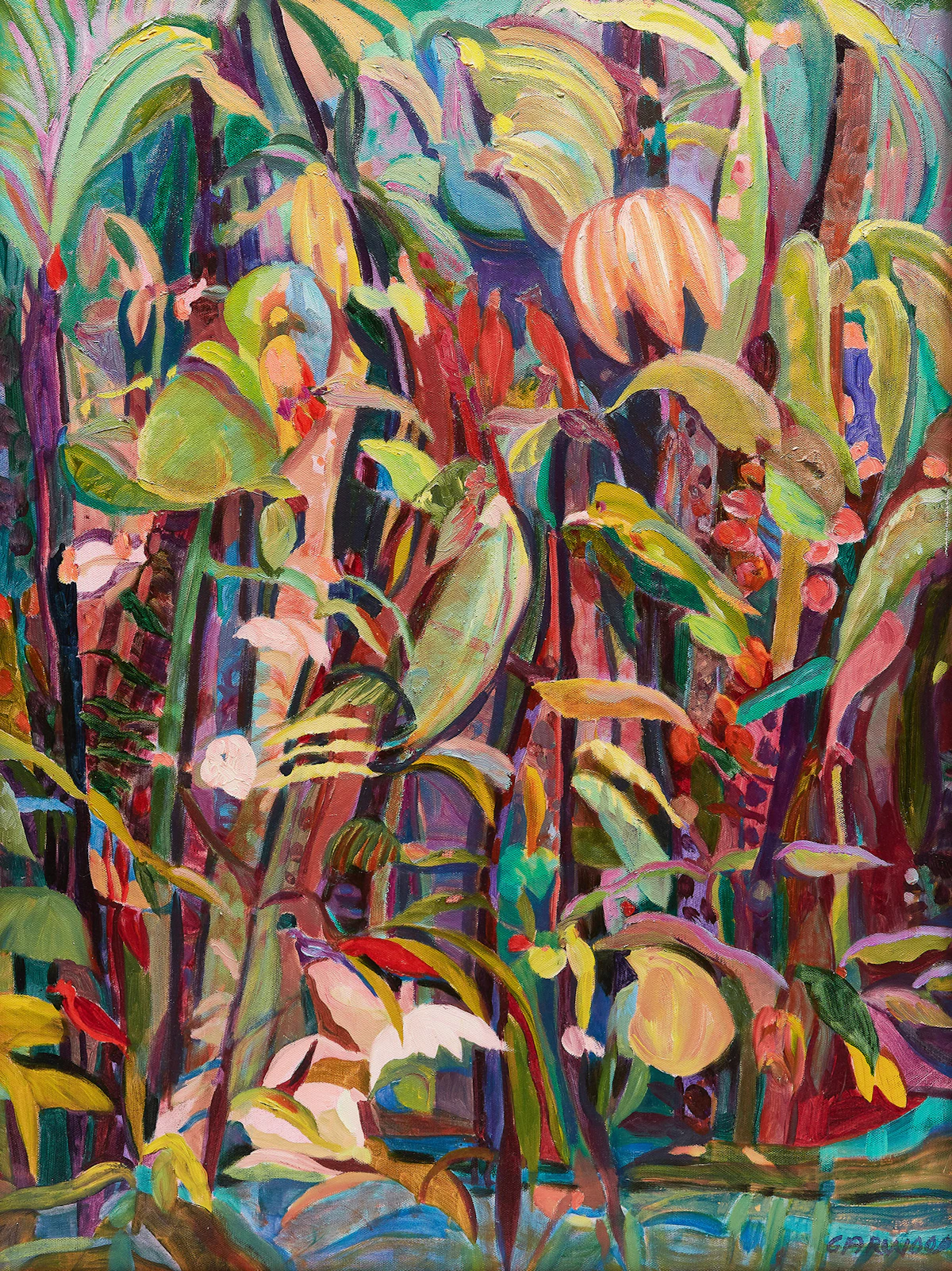 Audrey Garwood, Birds #4, oil on canvas