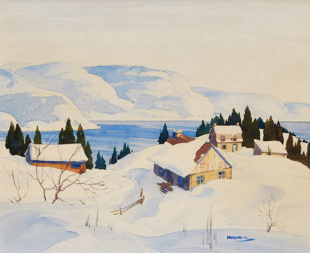 Graham Noble Norwell, Winter Landscape, watercolour
