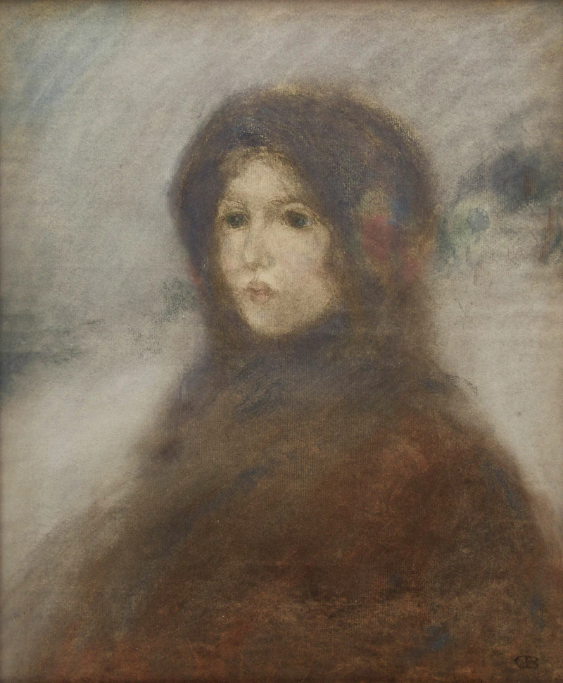Woman in the Snow by Charles Ernest de Belle