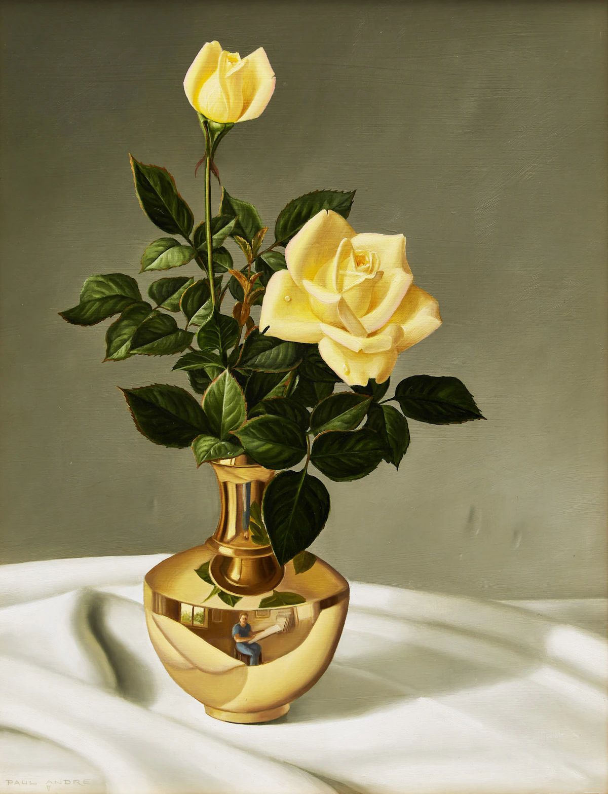 Paul André, Floral Still Life, oil on board, 1978