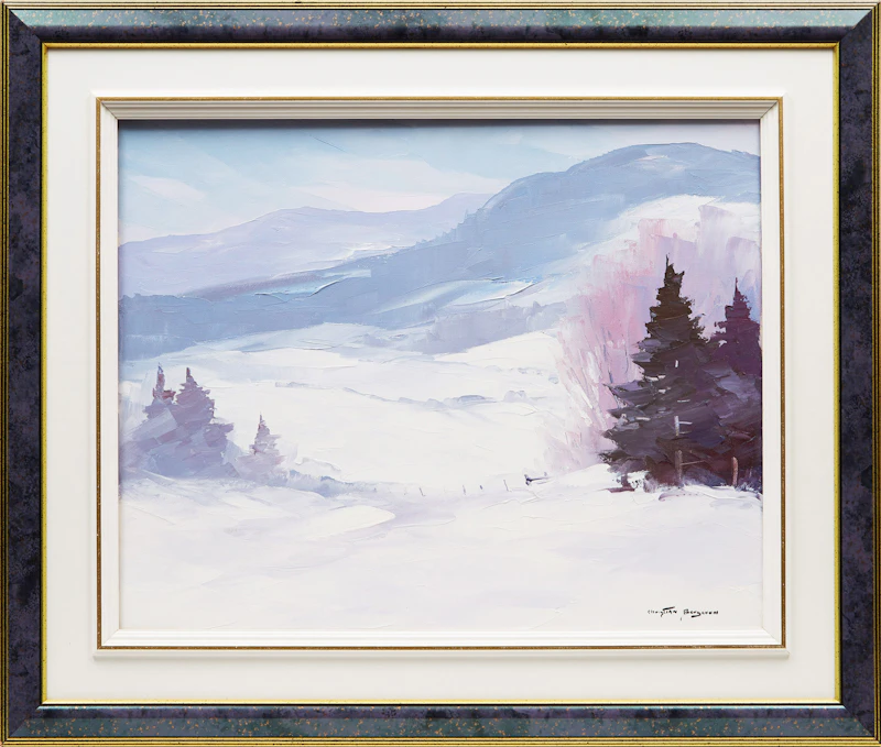 Christian Bergeron, Les Laurentides enneigés, oil on canvas - view 2