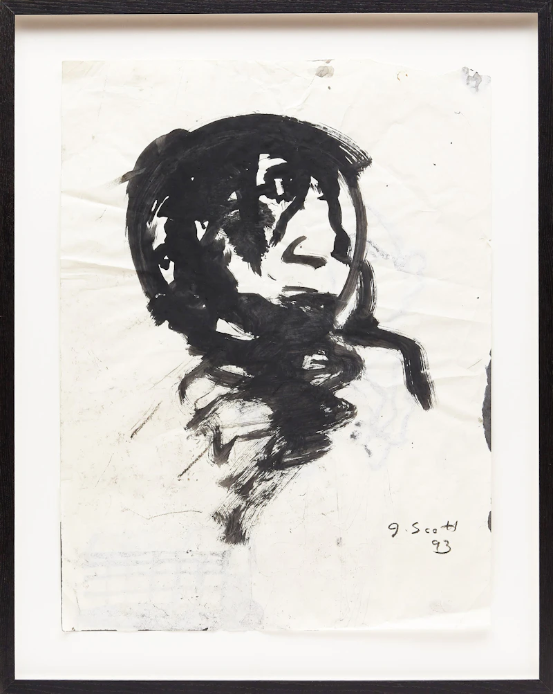 John Scott, Face, black ink on paper, 1993 - view 2