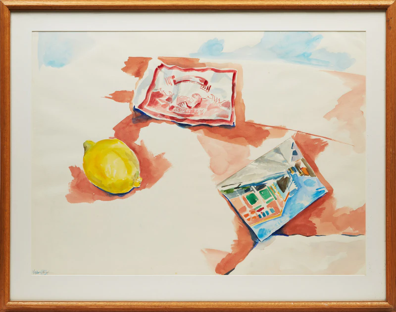 Lynn Donoghue, Still Life with Lemon, watercolour - view 2