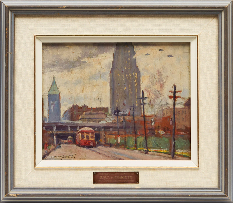 Frank Denton, View Looking North on York Street, Toronto, oil on board - view 2