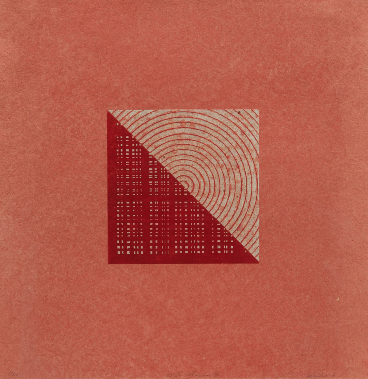 David  Shapiro, Mudra 6, etching, 1994