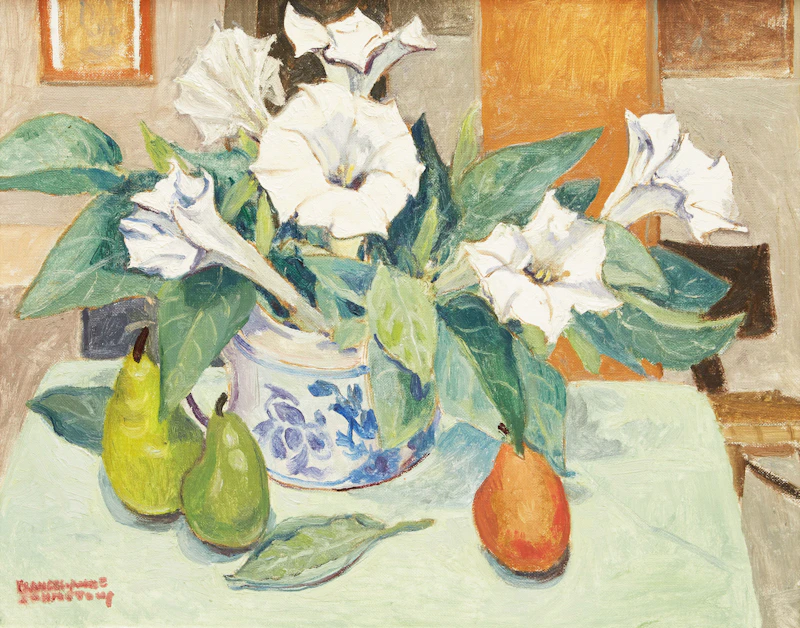 Frances Anne Johnston, Moonflowers, oil on canvas board - view 1