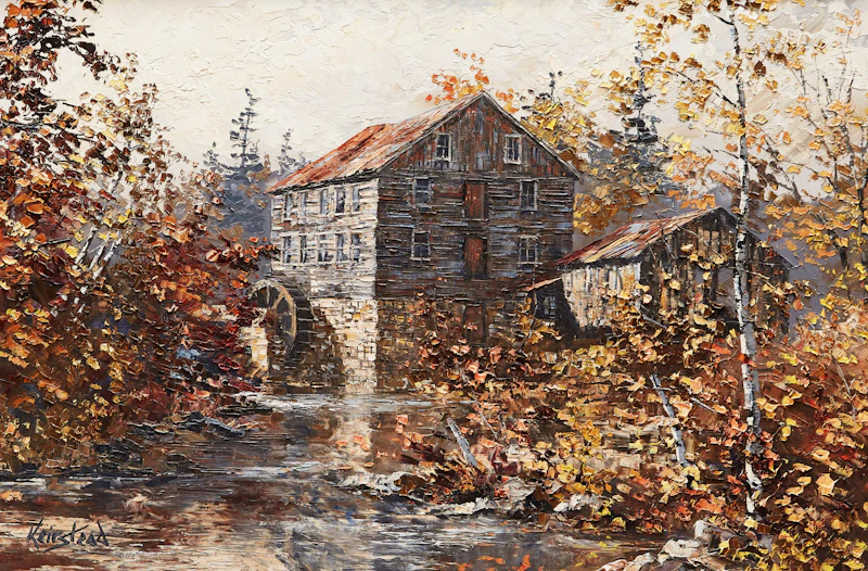 James Keirstead, Maple Creek Mill, oil on board, 1983 - view 1