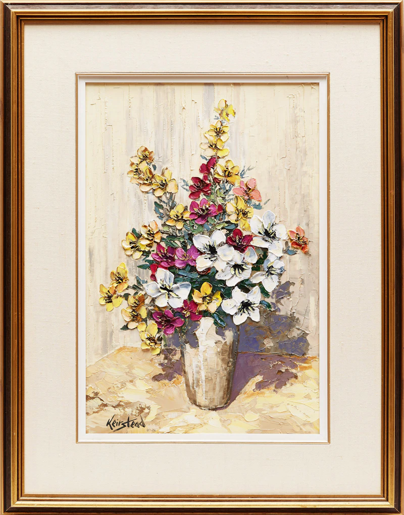 James Keirstead, Mountain Wildflowers, oil on board, 1984 - view 2