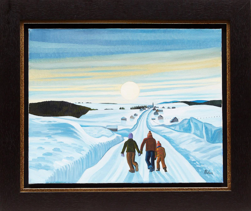 Claude Picher, La lune se lève, oil on canvas - view 2