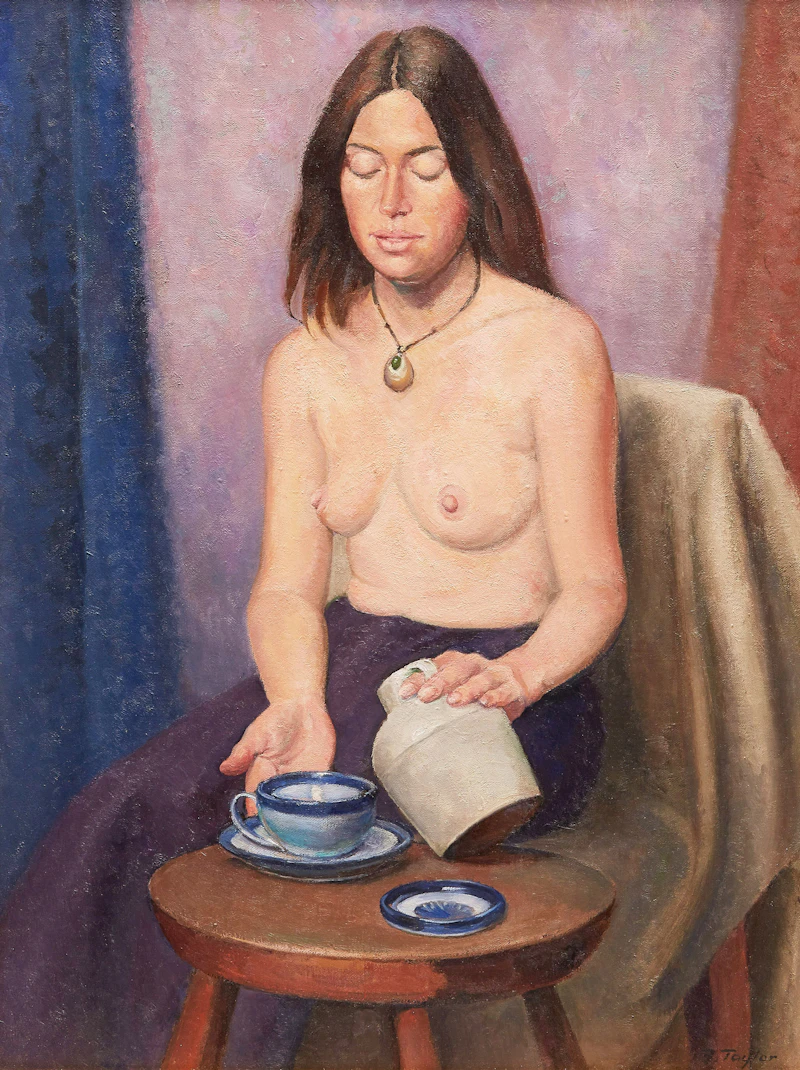 Semi-nude Seated by Frederick Bourchier Taylor