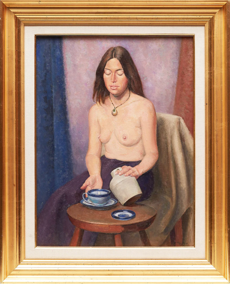 Frederick Bourchier Taylor, Semi-nude Seated, oil on canvas - view 2