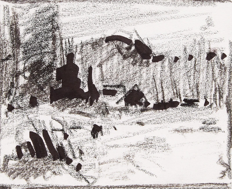 Bruno Côté, Quebec landscape studies, two sketches on paper - view 1