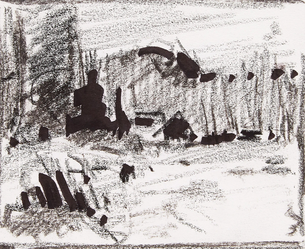 Bruno Côté, Quebec landscape studies, two sketches on paper