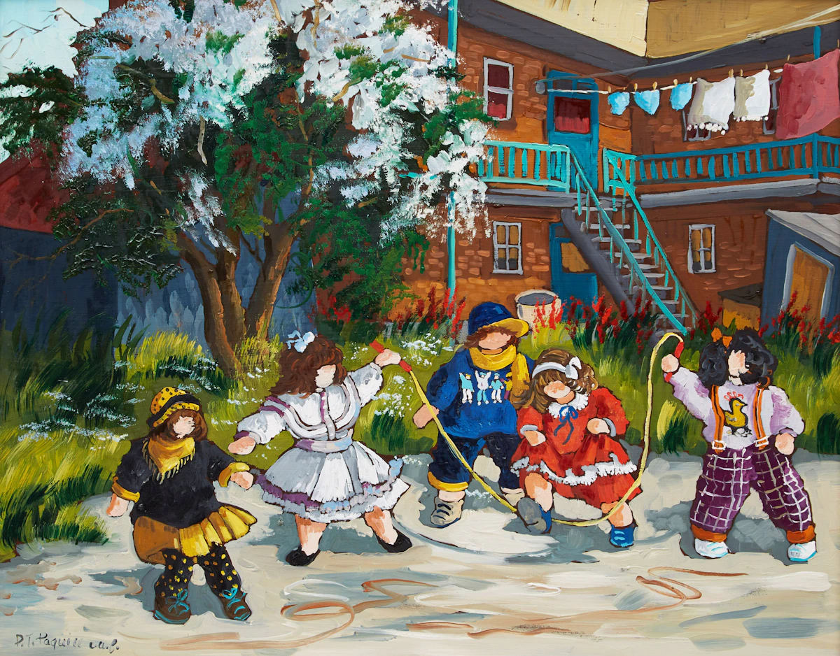 Pauline Thibodeau Paquin, Chacun son tour, oil on masonite, 1989