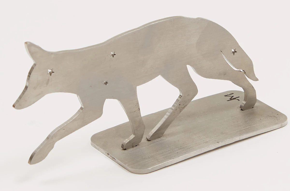John McEwen, Wolf, aluminum sculpture