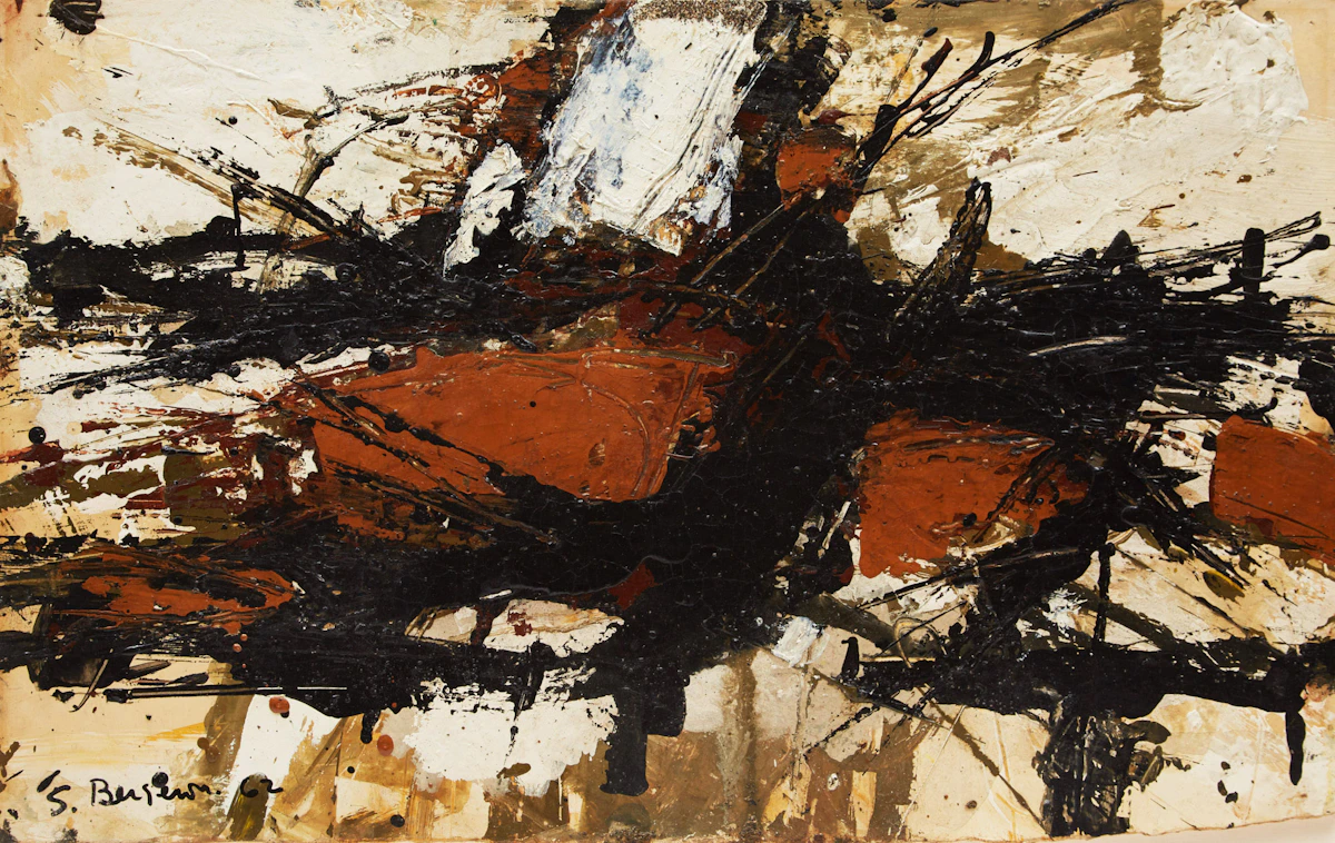Suzanne Bergeron, Untitled (Abstraction), oil on board