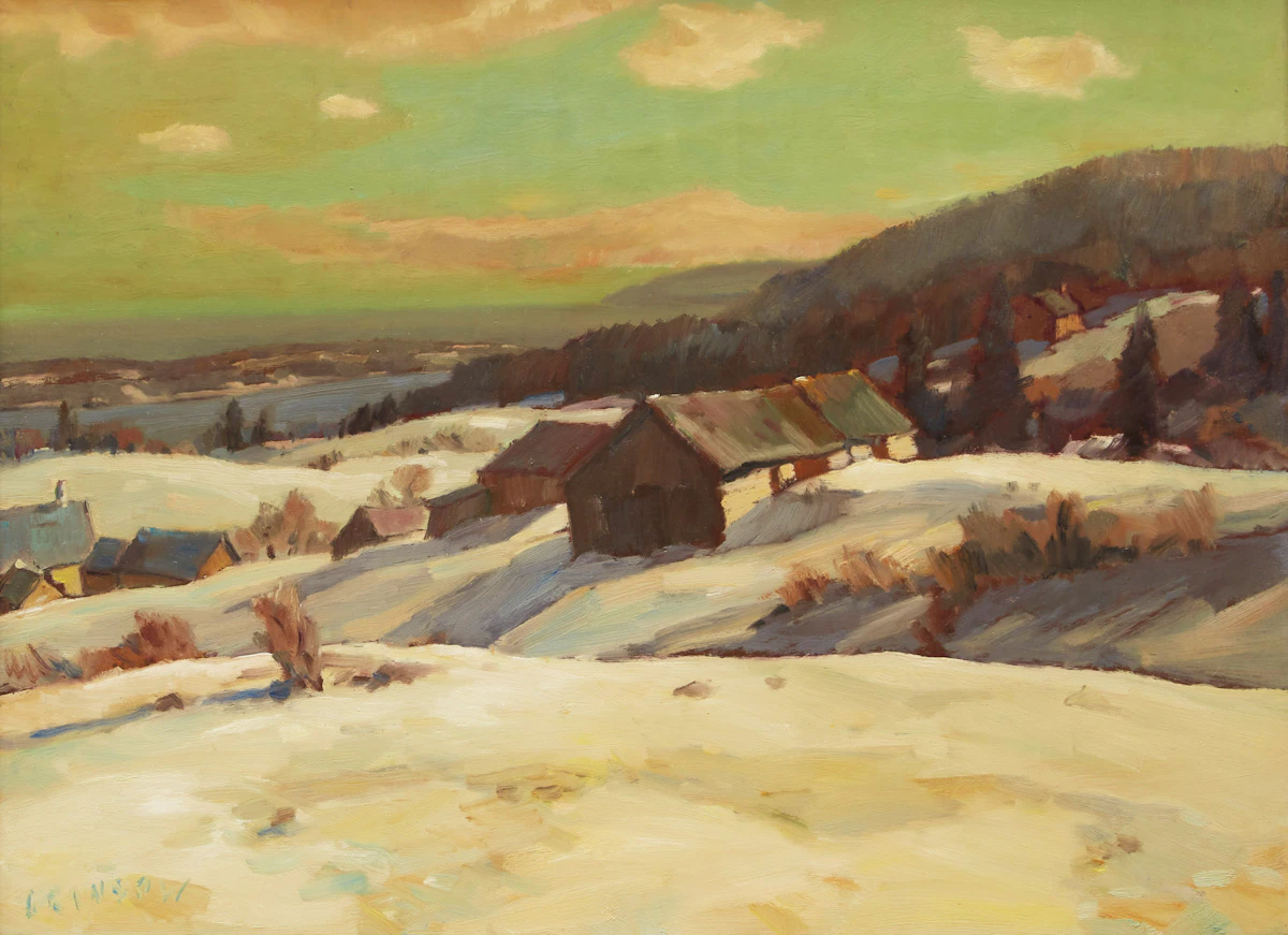 Helmut Gransow, Les Eboulements, oil on board, 1984