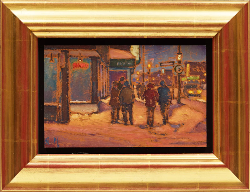 Raphael Montpetit, Pres du Metro Mont-Royal, oil on panel - view 2