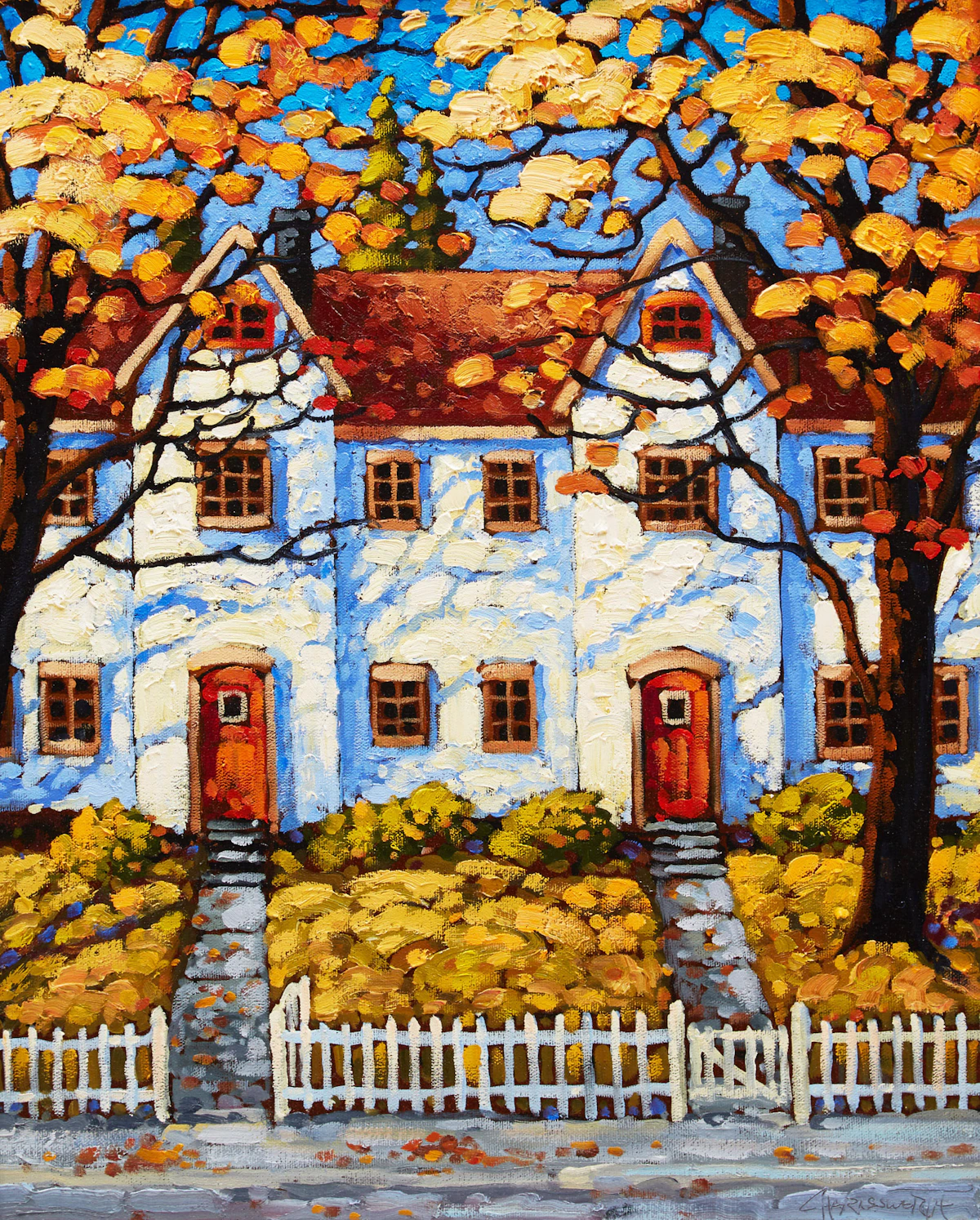 Rod Charlesworth, Row House Shadows, Halifax, oil on canvas
