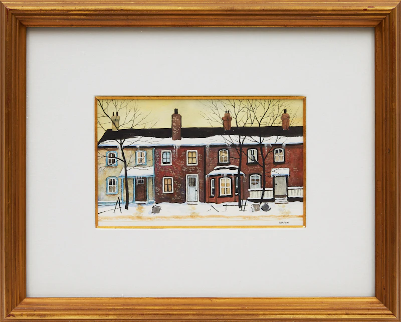 John Kasyn, Row of Old Houses, West End, watercolour - view 2