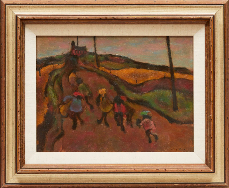 William Arthur Winter, Country Road, oil on canvas board - view 2