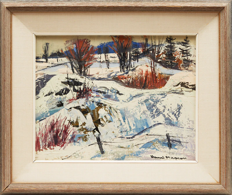 Henri Leopold Masson, Winter Landscape, oil on canvas - view 2