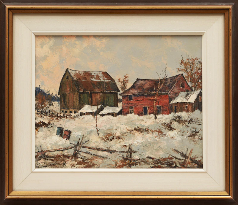 Wilf Frank Griffiths, Old Farm on Weston Road, oil on board - view 2