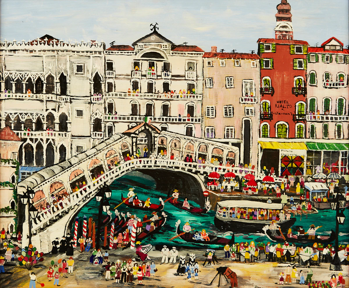 Monica H.  Horseman, Rialto Bridge, Venice, oil on panel