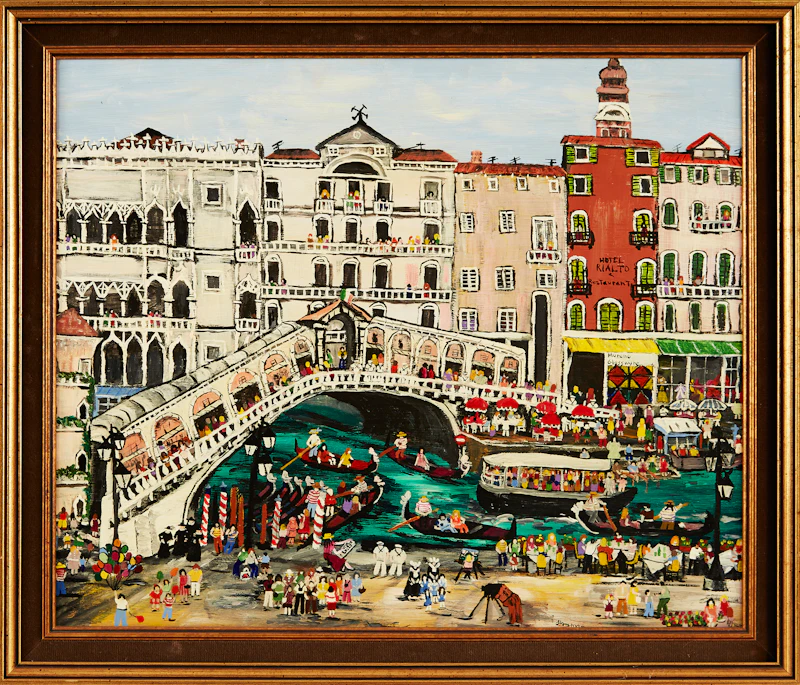 Monica H.  Horseman, Rialto Bridge, Venice, oil on panel - view 2