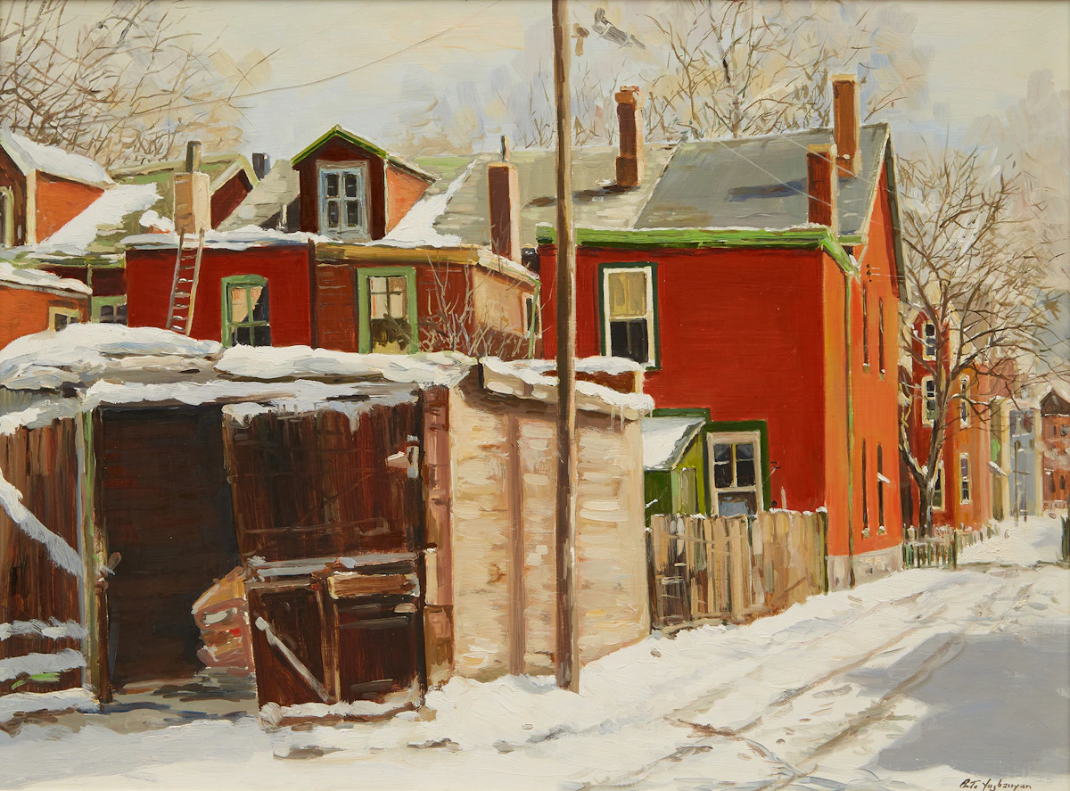 Arto Yuzbasiyan, Ross Street (Rear), Toronto, oil on board