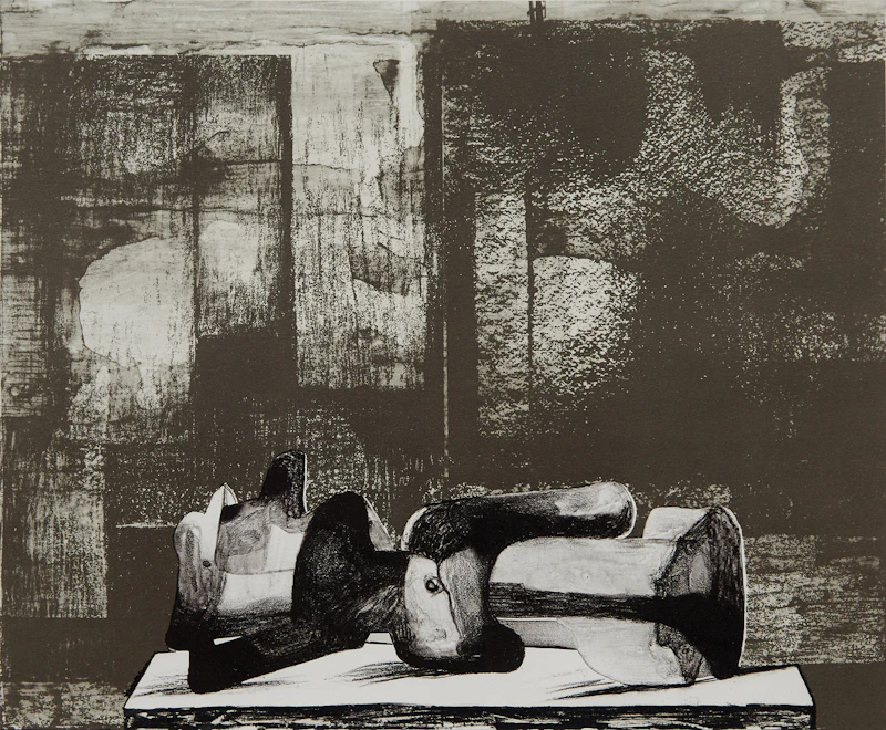 Reclining Figure Architectural Background iv by Henry Moore