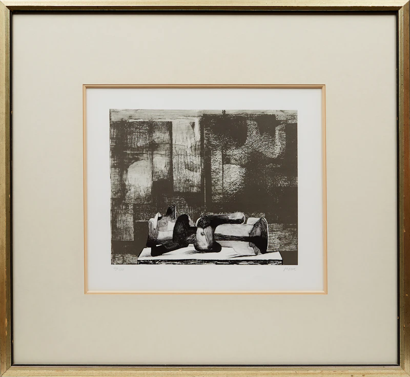 Henry Moore, Reclining Figure Architectural Background iv, lithograph, 1977 - view 2
