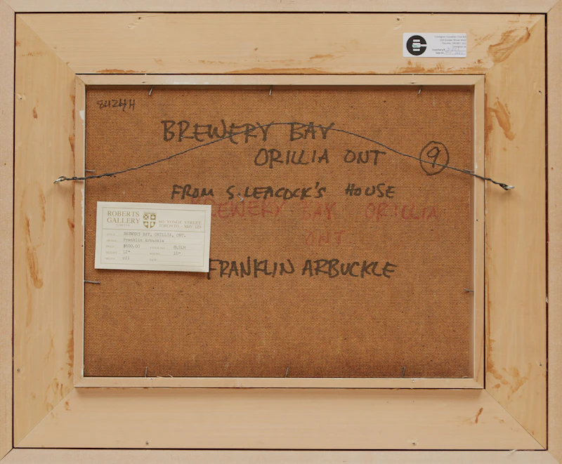 George Franklin Arbuckle, Brewery Bay, Orillia, Ontario, oil on board - view 3