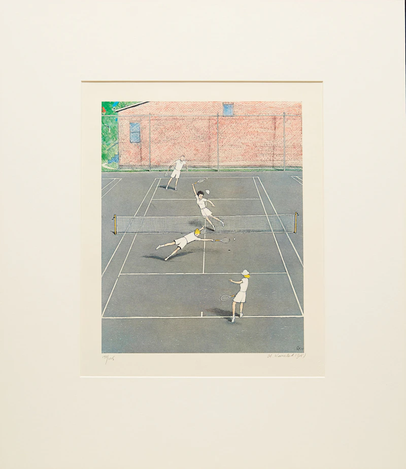 William Kurelek, Tennis, colour photolithograph - view 2