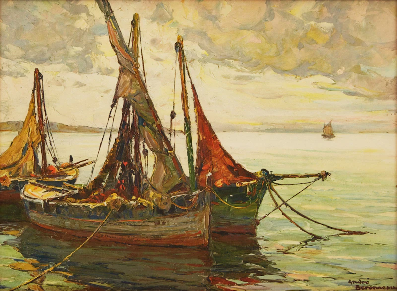 Barques à Contre Join; St. Tropez by André Beronneau