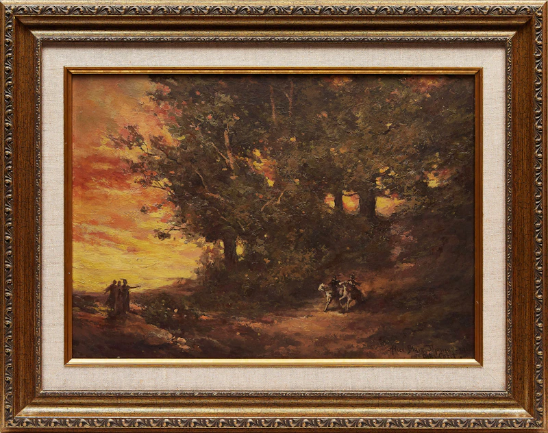 Alice Blair Pollard Thomas, Sunset (1918); Leaving the Village (1915); Farm House; Grazing Sheep (1915), four works of art - view 8