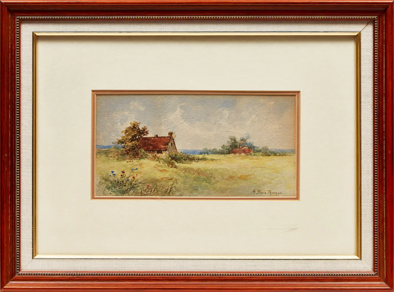 Alice Blair Pollard Thomas, Sunset (1918); Leaving the Village (1915); Farm House; Grazing Sheep (1915), four works of art - view 11