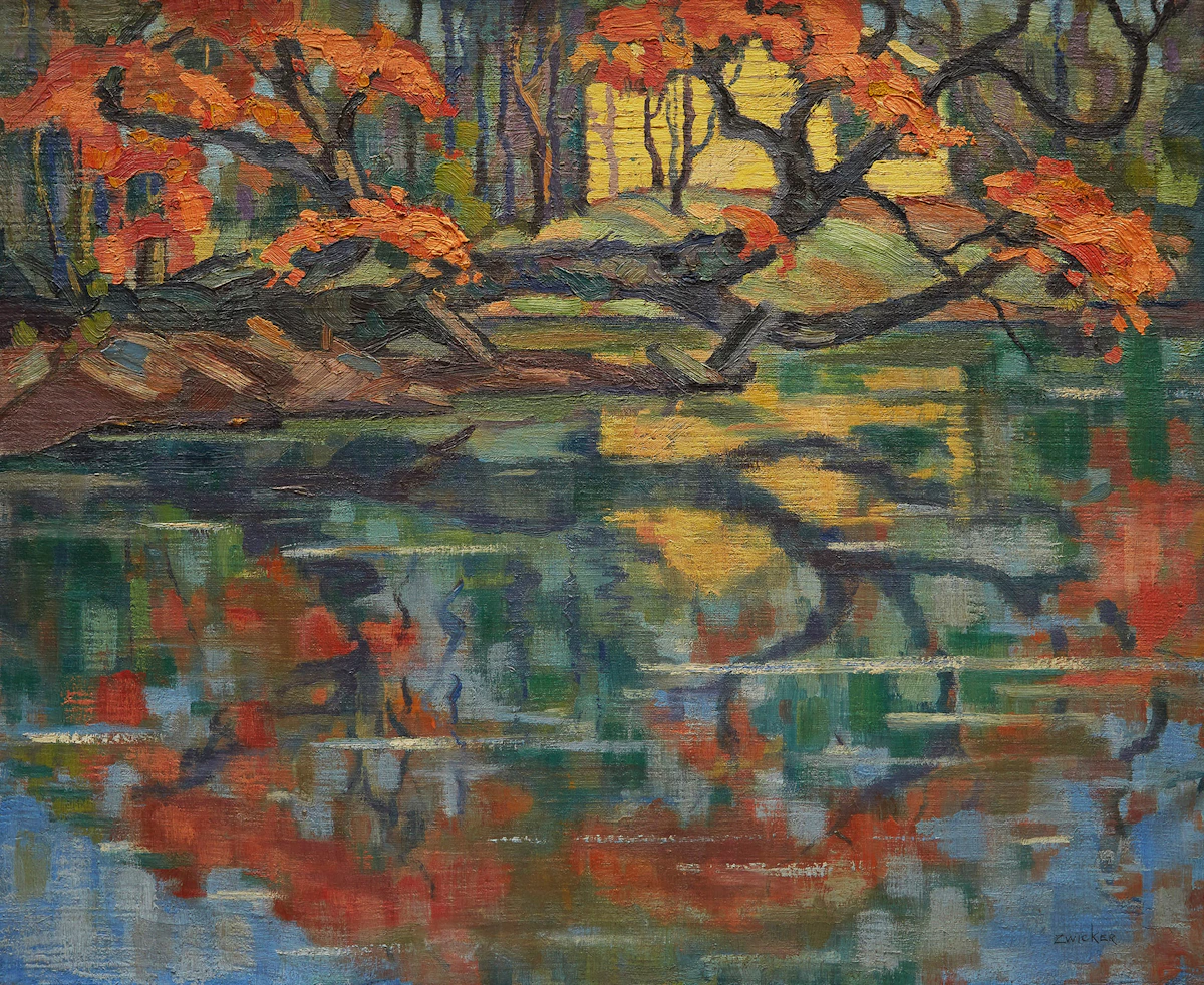 LeRoy Zwicker, Reflections, oil on canvas