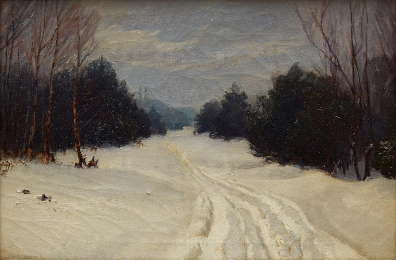 Forest Path in Winter by Frederick Henry Brigden