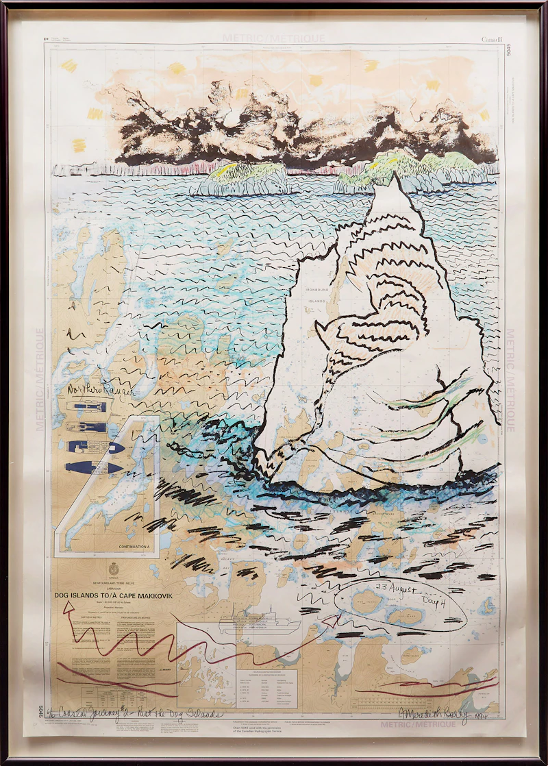 Anne Meredith Barry, Coastal Journey #2- Past the Dog Islands, silkscreen on landmark marine chart, 1994 - view 2